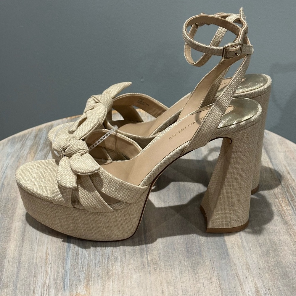 Antonio Melani Bindi Raffia Bow Platform Bow Sandals size 9M New with tags
